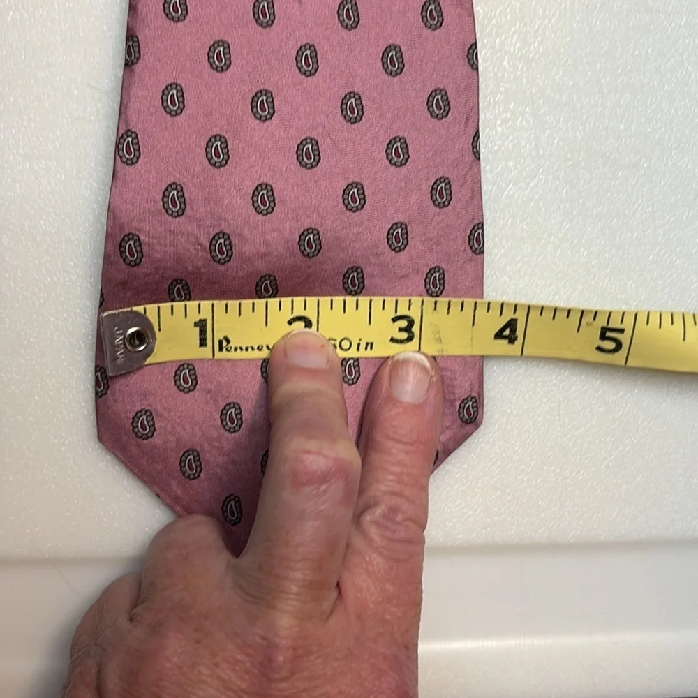 Mario Valentino Tie necktie Men’s Dusty Blush Rose/ red white blue paisley